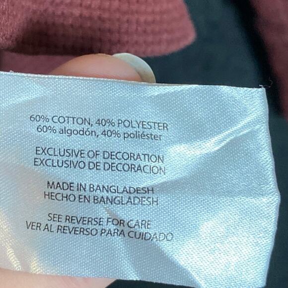 Eddie Bauer Mens Sweater Hoodie Maroon Pullover Henley Cotton Blend Small - Picture 5 of 11